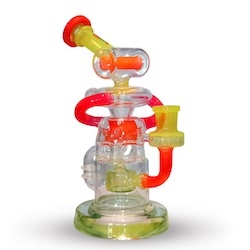 Best Enail Dab Rig Recycler Glass Rig with Donut Perc