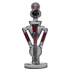 E Nail Dabbing Rigs Recycler Glass Rig with Three Uptake Tubes