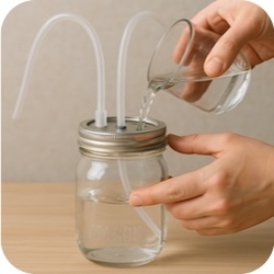 homemade rig - pour water into diy rig