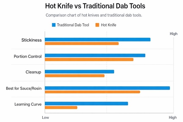 hot knife vs traditional dab tool - every dabber needs a hot knife enail.com blog