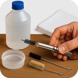 how to clean a nectar collector - cleaning brushes and alcohol