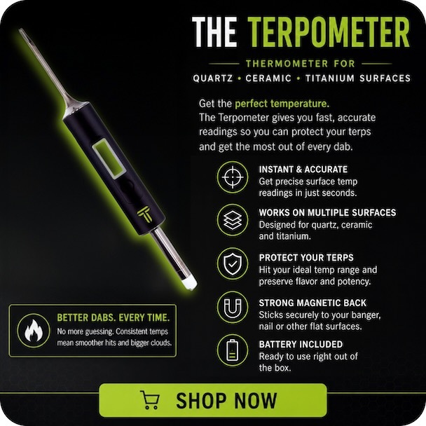 The Terpometer Thermometer for Quartz Ceramic & Titanium Surfaces - Black