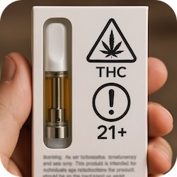 Warning Labels and Compliance Symbols - Fake THC Cart