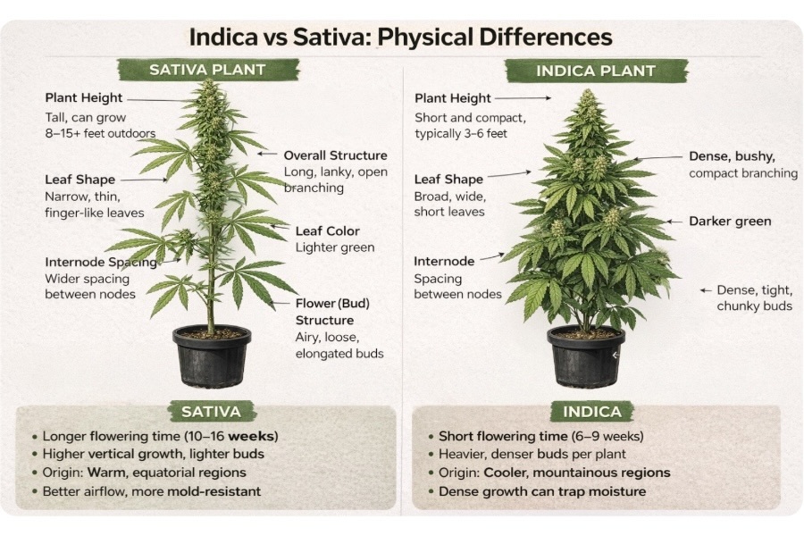 What is the Difference Between Indica and Sativa Cannabis Plants? E-Nail.com